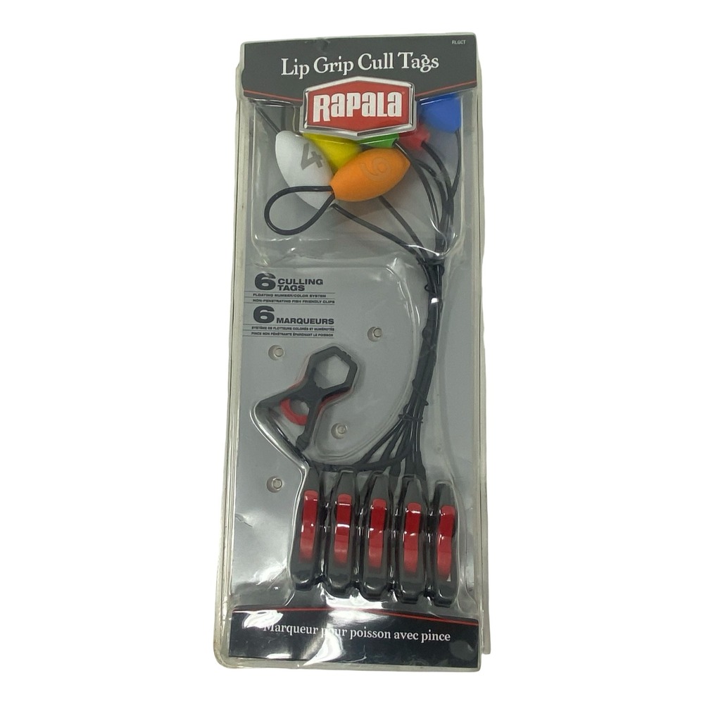 Rapala Lip Grip Cull Tags 6 Piece Set Floating Numbered Fish Friendly RLGCT NEW